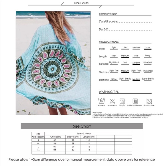 🎉HP🎉 Kimono/Festival/Beach/Boho/Cover Up/Resort - Picture 7 of 8